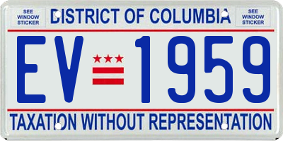 DC license plate EV1959