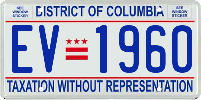 DC license plate EV1960
