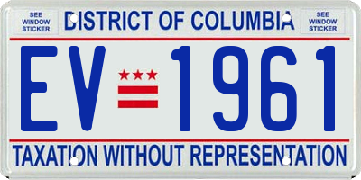 DC license plate EV1961