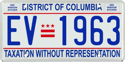 DC license plate EV1963