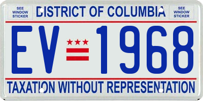 DC license plate EV1968