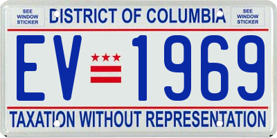 DC license plate EV1969