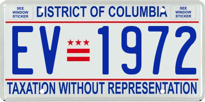 DC license plate EV1972