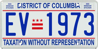 DC license plate EV1973