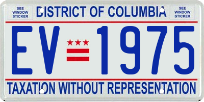 DC license plate EV1975