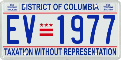 DC license plate EV1977
