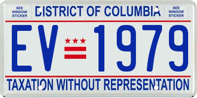 DC license plate EV1979