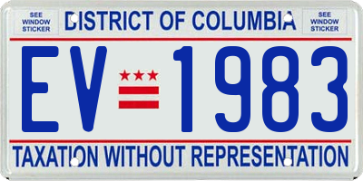 DC license plate EV1983