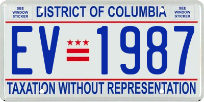 DC license plate EV1987