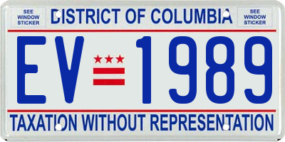 DC license plate EV1989