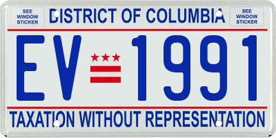 DC license plate EV1991