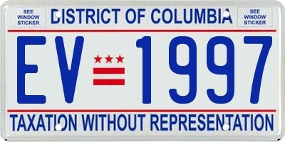 DC license plate EV1997