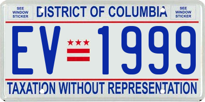 DC license plate EV1999