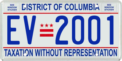 DC license plate EV2001
