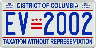 DC license plate EV2002