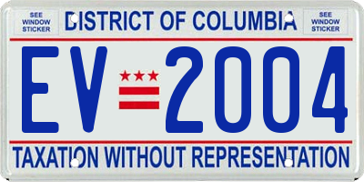 DC license plate EV2004