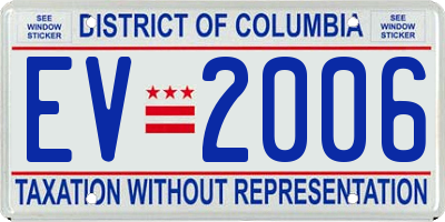 DC license plate EV2006