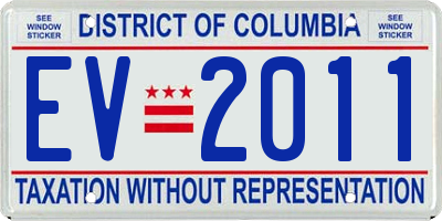 DC license plate EV2011
