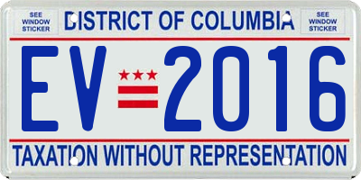 DC license plate EV2016