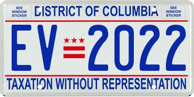 DC license plate EV2022