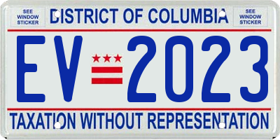 DC license plate EV2023