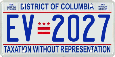 DC license plate EV2027
