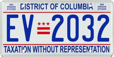 DC license plate EV2032