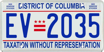 DC license plate EV2035