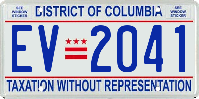 DC license plate EV2041