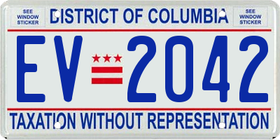 DC license plate EV2042