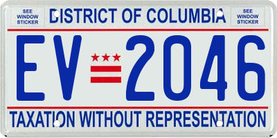 DC license plate EV2046
