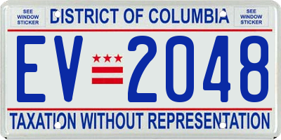 DC license plate EV2048