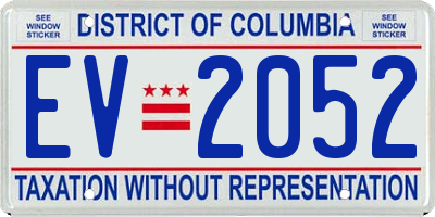 DC license plate EV2052