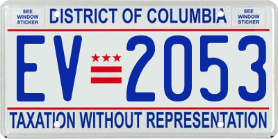 DC license plate EV2053