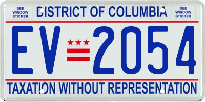 DC license plate EV2054