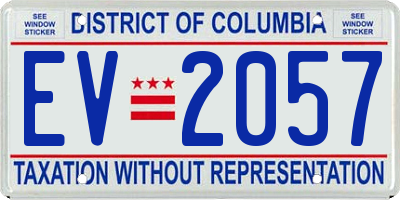 DC license plate EV2057