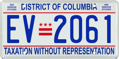 DC license plate EV2061