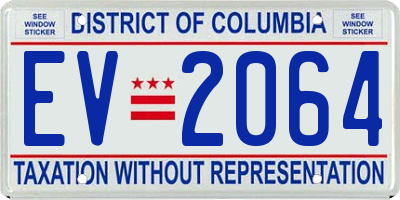DC license plate EV2064
