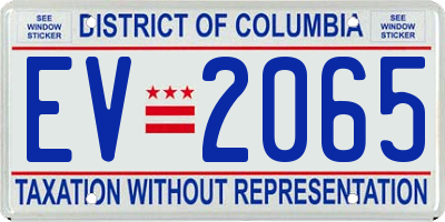 DC license plate EV2065