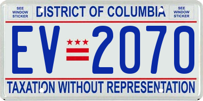 DC license plate EV2070