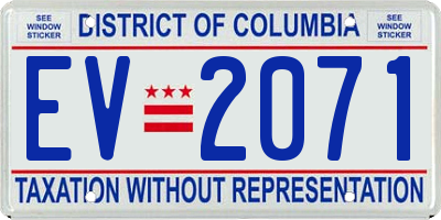 DC license plate EV2071