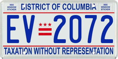 DC license plate EV2072