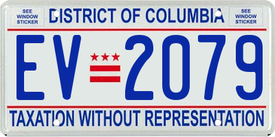 DC license plate EV2079
