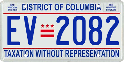 DC license plate EV2082