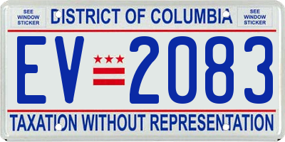 DC license plate EV2083