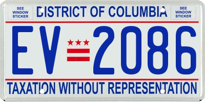 DC license plate EV2086