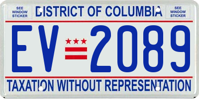 DC license plate EV2089