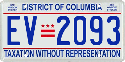 DC license plate EV2093