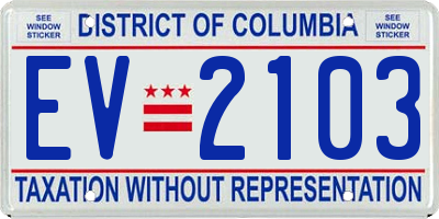 DC license plate EV2103