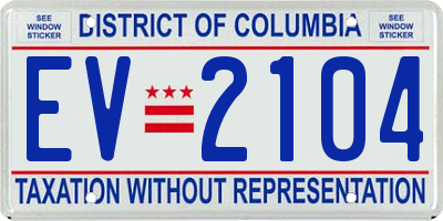 DC license plate EV2104